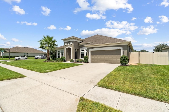 1817 Westerham Ave, Saint Cloud, FL 34771 - mediterranean / spanish-style home with a garage, a gate, concrete driveway, and stucco siding