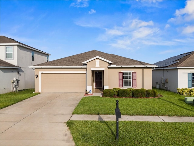 555 Lucerne Blvd, Winter Haven, FL 33881 - single story home featuring a garage, stucco siding, concrete driveway, and a front lawn