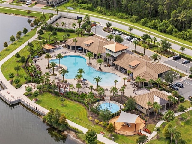 2511 Nouveau Way, Kissimmee, FL 34741 - aerial view of a pool area and a large body of water