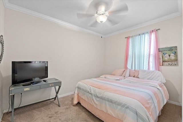 2511 Nouveau Way, Kissimmee, FL 34741 - bedroom with carpet floors, crown molding, and a ceiling fan