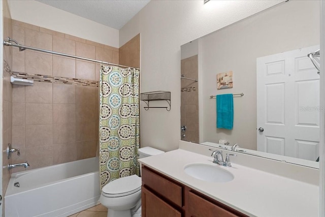 2511 Nouveau Way, Kissimmee, FL 34741 - full bathroom featuring vanity, shower / bathtub combination with curtain, and tile patterned floors