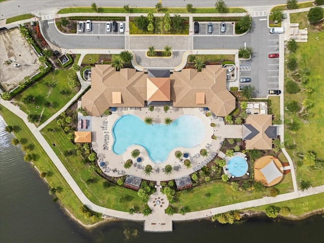 2511 Nouveau Way, Kissimmee, FL 34741 - aerial view of property's location with a pool and a large body of water