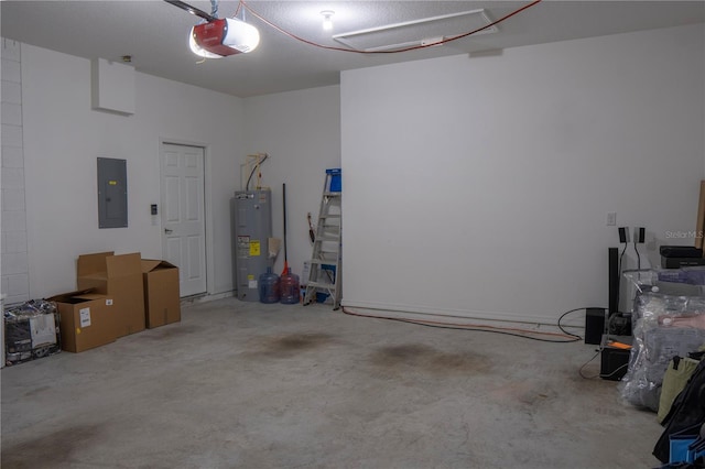 2712 Creekmore Ct, Kissimmee, FL 34746 - garage with electric water heater, electric panel, and a garage door opener