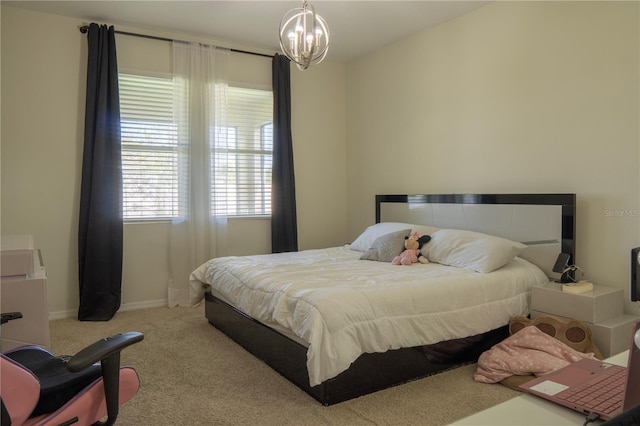 2712 Creekmore Ct, Kissimmee, FL 34746 - bedroom with carpet flooring and a chandelier