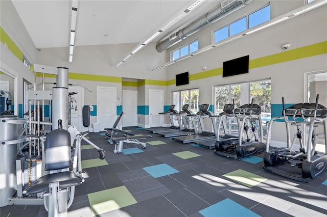2541 Shanti Dr, Kissimmee, FL 34746 - workout area with a towering ceiling