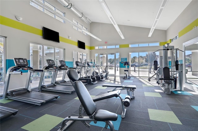 2541 Shanti Dr, Kissimmee, FL 34746 - workout area with a towering ceiling