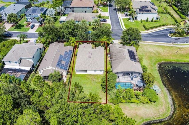 123 Preston Ave, Davenport, FL 33837 - aerial perspective of suburban area featuring property parcel outlined