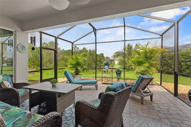 2215 Camden Park Ave, Davenport, FL 33837 - view of patio with a lanai and an outdoor hangout area