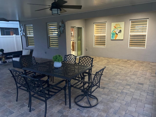 2618 San Simeon Way, Kissimmee, FL 34741 - view of patio / terrace featuring outdoor dining area and a ceiling fan