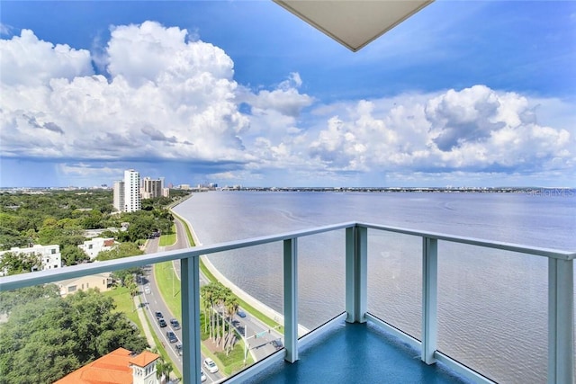 balcony with a water view