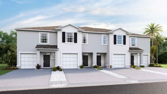 view of property with a garage
