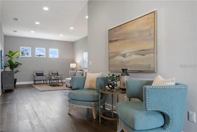 sitting room featuring hardwood / wood-style floors