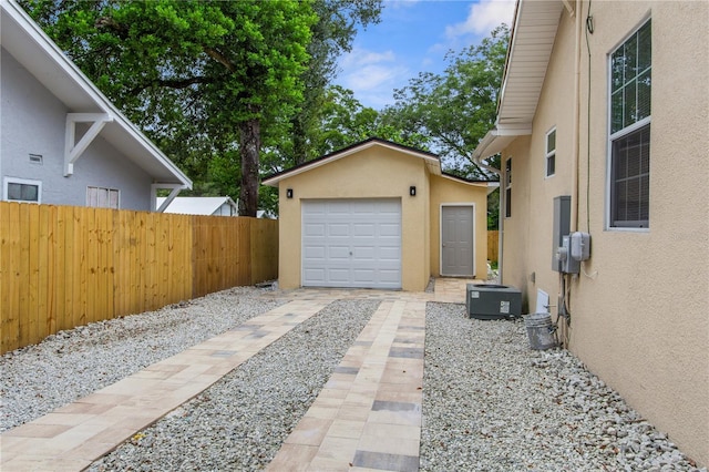 garage with central AC