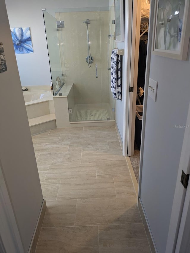 bathroom with plus walk in shower