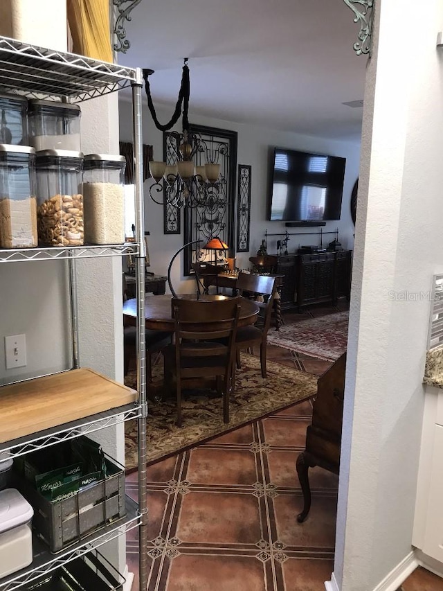 view of tiled dining room