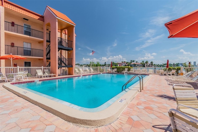 view of pool with a patio area