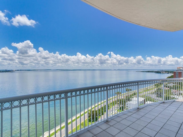 balcony with a water view