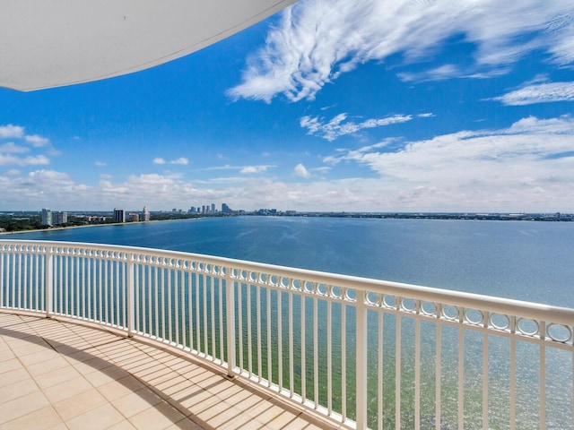 balcony with a water view