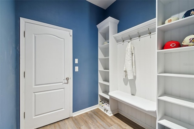 mudroom with light wood-type flooring