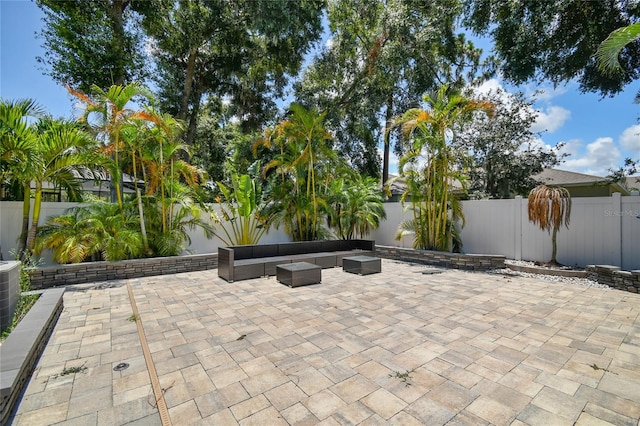 view of patio with outdoor lounge area