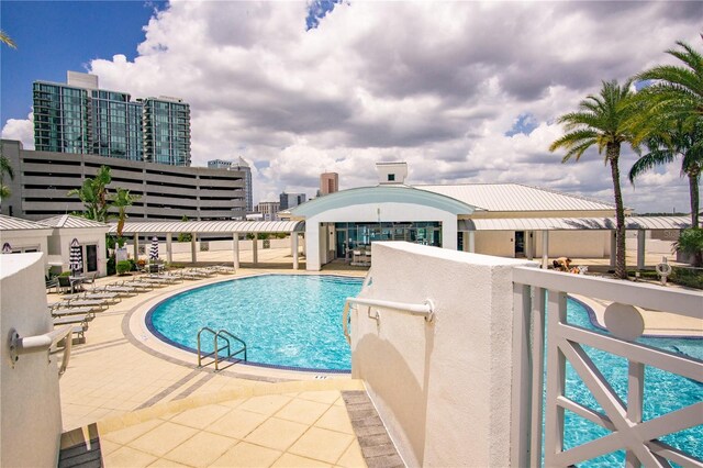 view of pool with a patio area