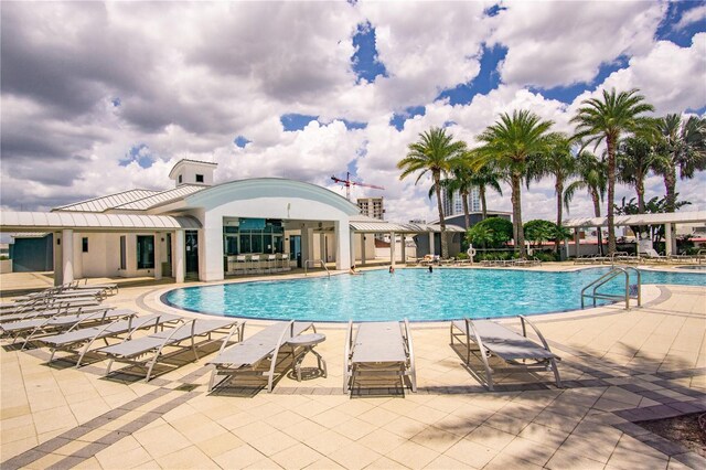 view of pool with a patio