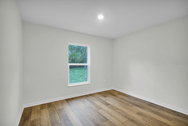 spare room with plenty of natural light and light hardwood / wood-style floors