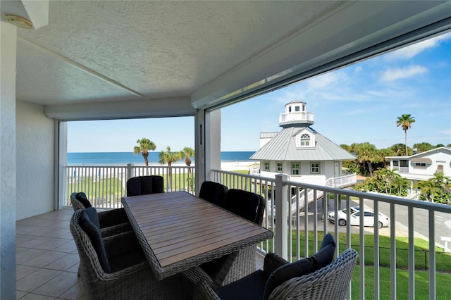 balcony with a water view