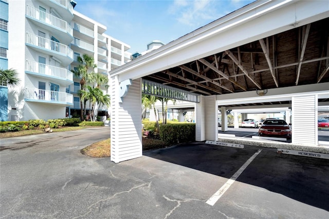 view of car parking featuring a carport