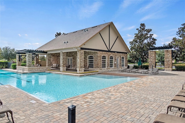 view of pool featuring a patio area