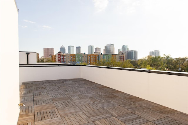 balcony featuring a view of city