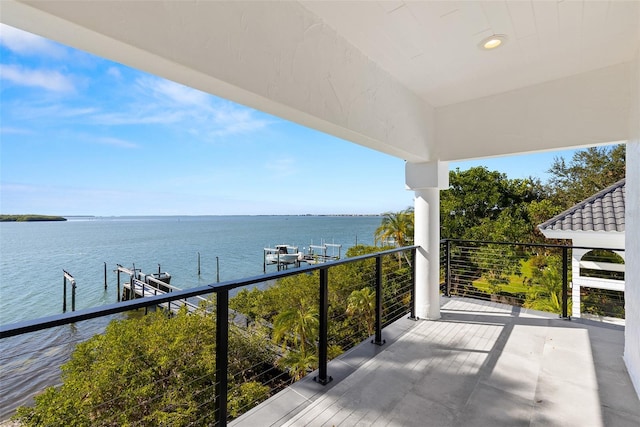 balcony with a water view