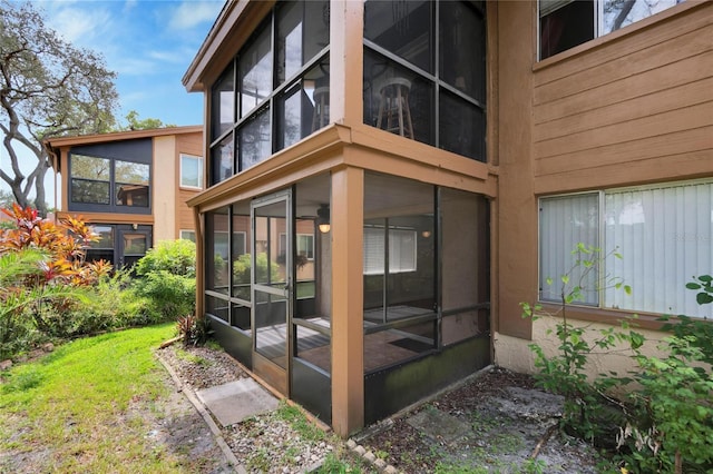 exterior space with a sunroom