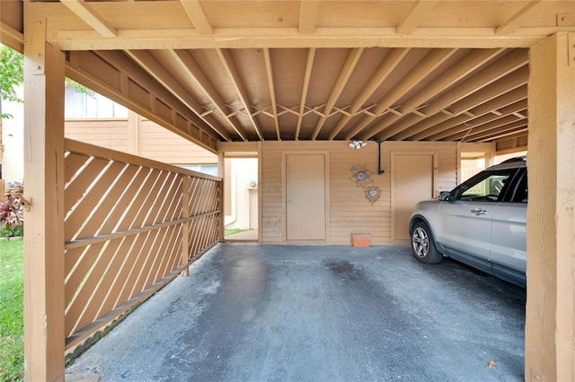 view of garage