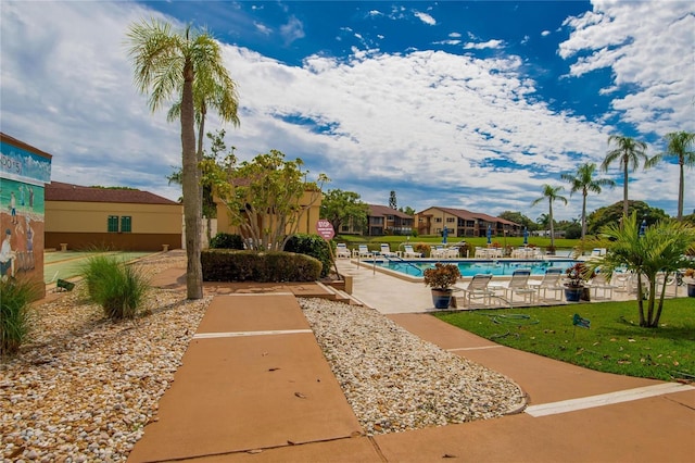 exterior space with a community pool