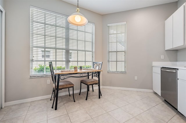 view of tiled dining area