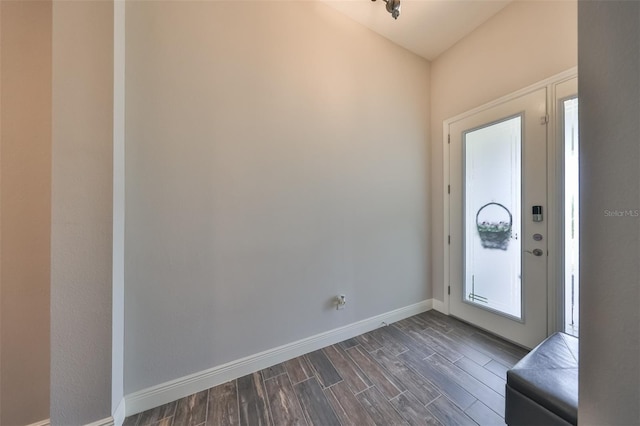 entryway featuring dark hardwood / wood-style floors