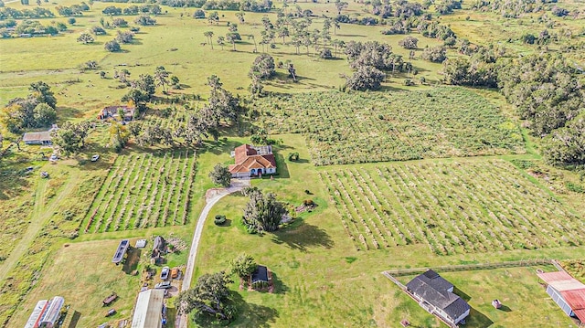 drone / aerial view with a rural view