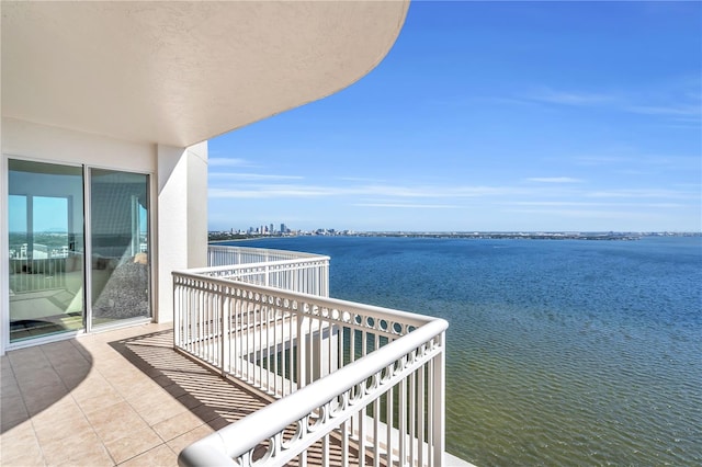 balcony with a water view