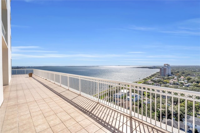 balcony with a water view