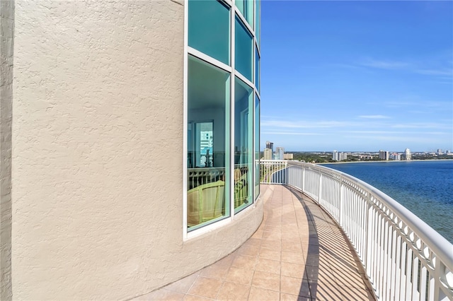 balcony with a water view