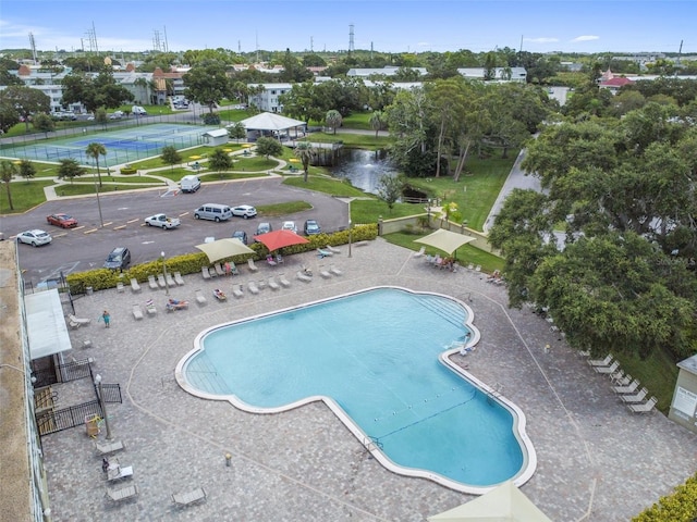 view of pool featuring a patio area