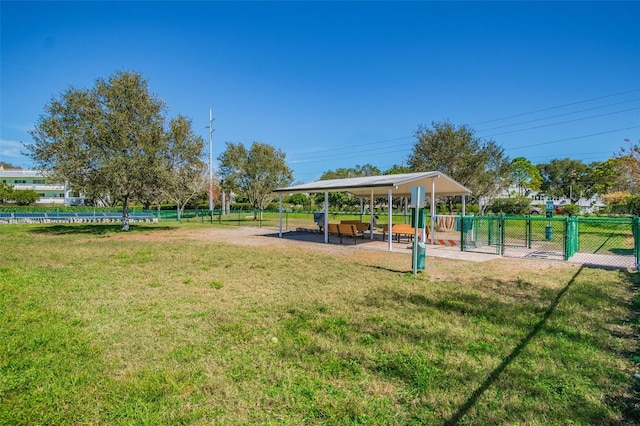 view of play area with a lawn