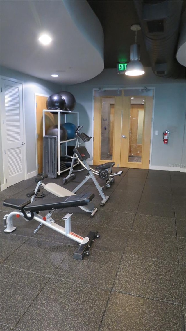 view of workout area