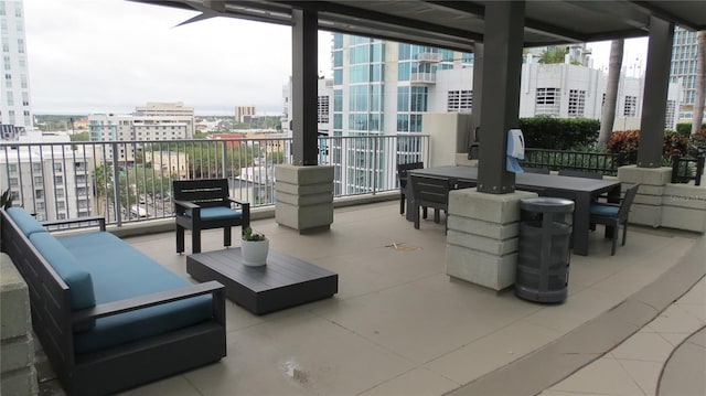 view of patio / terrace with outdoor lounge area and a balcony