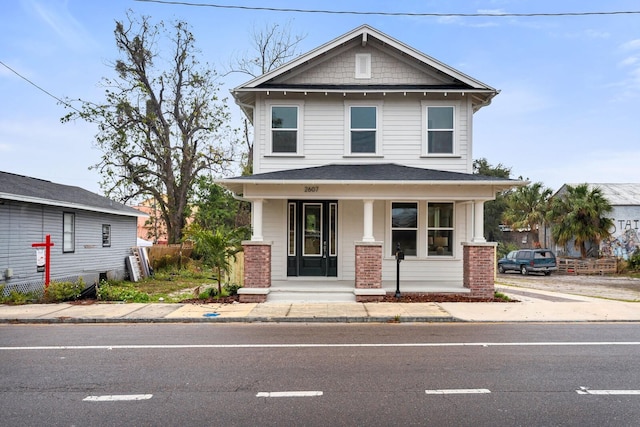 view of front of home with covered porch