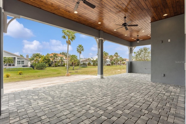 view of patio with ceiling fan