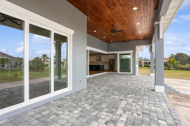 view of patio / terrace with ceiling fan