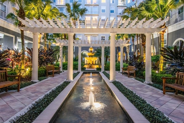 view of property's community featuring a pergola