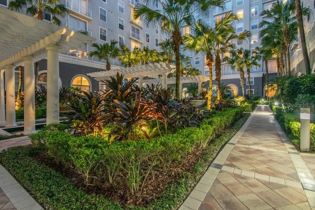 view of property's community featuring a pergola